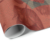 美しいヴィンテージフローラの赤いハート ラッピングペーパー (ロールコーナー)