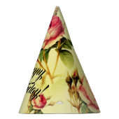 美しいヴィンテージフローラハッピーバースデー パーティーハット (右)