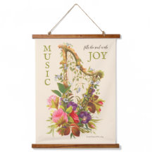 美しいヴィンテージフローラハープ音楽引用文CC1218