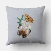 美しいヴィンテージフローラバタフライイラストレーション クッション (裏面)
