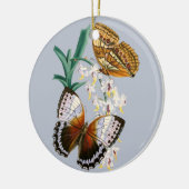 美しいヴィンテージフローラバタフライイラストレーション セラミックオーナメント (左)