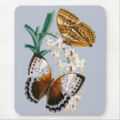 美しいヴィンテージフローラバタフライイラストレーション マウスパッド (正面)