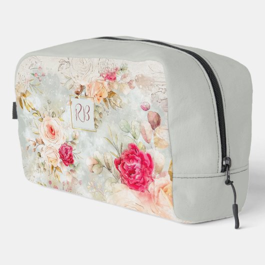 美しいヴィンテージフローラバラモノグラム ドップキット (右コーナー)