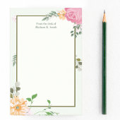 美しいヴィンテージフローラパーソナライズされた受付係 ポストイット