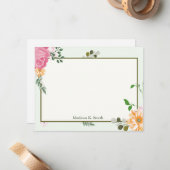 美しいヴィンテージフローラパーソナライズされた固定 ノートカード (正面/裏面インサイチュ)