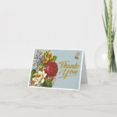 美しいヴィンテージフローラブーケサンキューカード サンキューカード (正面)