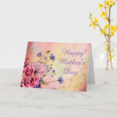 美しいヴィンテージフローラマザーズデイカード カード (黄色い花)