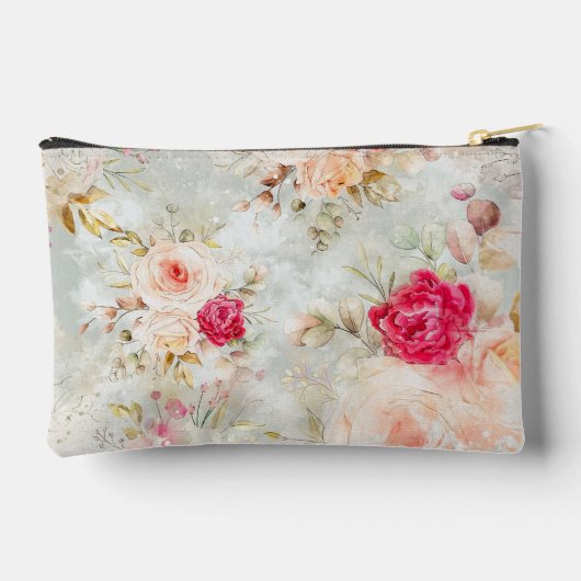 美しいヴィンテージフローラモノグラム アクセサリーポーチ (裏面)