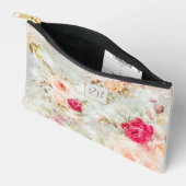 美しいヴィンテージフローラモノグラム アクセサリーポーチ (見開き)