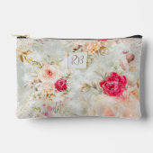 美しいヴィンテージフローラモノグラム アクセサリーポーチ (正面)