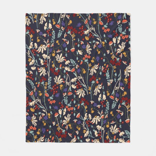 美しいヴィンテージフローラルパターンの多くの種類  フリースブランケット (正面)