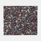 美しいヴィンテージフローラルパターンの多くの種類  フリースブランケット (正面(横))