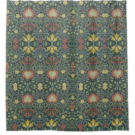 美しいヴィンテージフローラルパターンピンクイエローグリーン シャワーカーテン