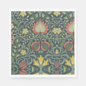 美しいヴィンテージフローラルパターンピンクイエローグリーン スタンダードランチョンナプキン (正面)