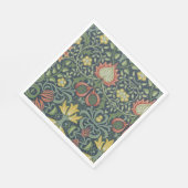 美しいヴィンテージフローラルパターンピンクイエローグリーン スタンダードランチョンナプキン (角)