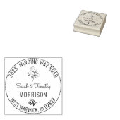 美しいヴィンテージフローラ名とアドレス ラバースタンプ (押印)