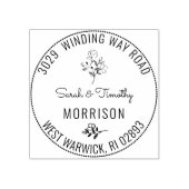 美しいヴィンテージフローラ名とアドレス ラバースタンプ (インプリント)