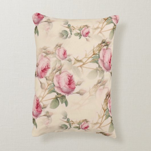 美しいヴィンテージフローラ アクセントクッション (裏面(縦))