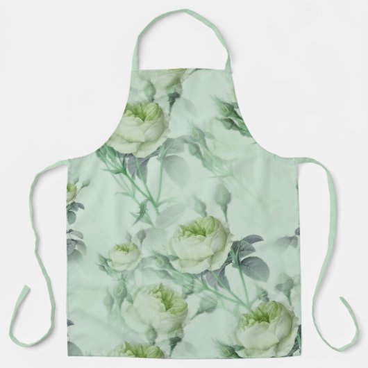 美しいヴィンテージフローラ エプロン (正面)