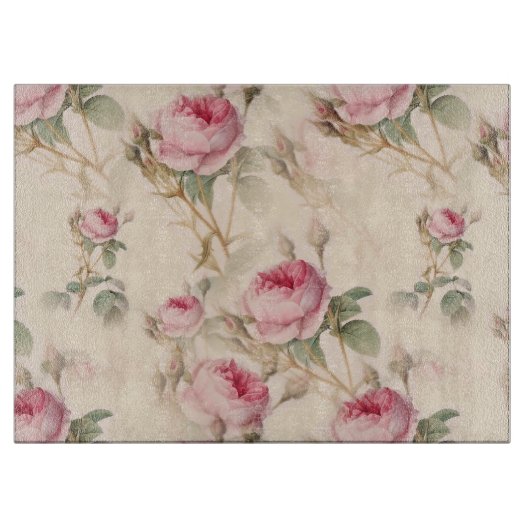 美しいヴィンテージフローラ カッティングボード (正面)