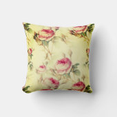 美しいヴィンテージフローラ クッション (正面)