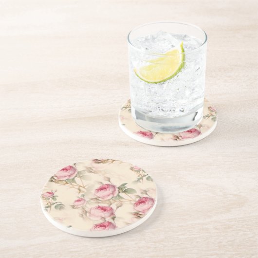 美しいヴィンテージフローラ コースター (側面)