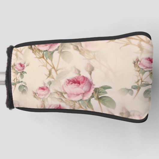 美しいヴィンテージフローラ ゴルフヘッドカバー (正面)