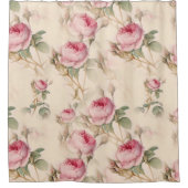 美しいヴィンテージフローラ シャワーカーテン (正面)