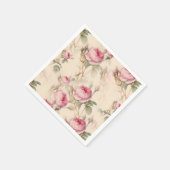 美しいヴィンテージフローラ スタンダードカクテルナプキン (角)