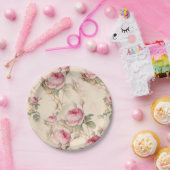 美しいヴィンテージフローラ ペーパープレート (パーティー)