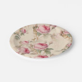 美しいヴィンテージフローラ ペーパープレート (アングル)