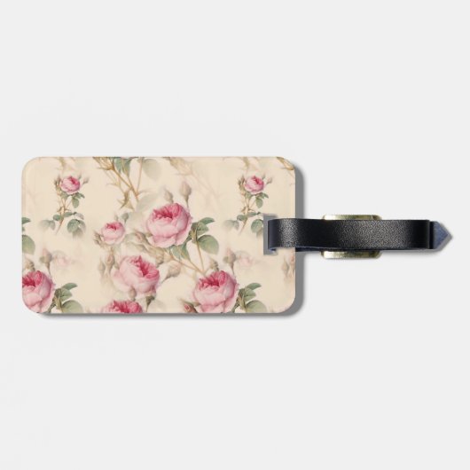 美しいヴィンテージフローラ ラゲッジタグ (裏面横)