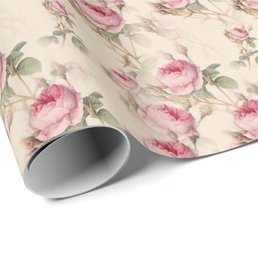 美しいヴィンテージフローラ ラッピングペーパー (ロールコーナー)