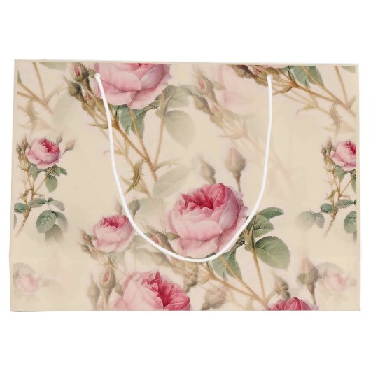 美しいヴィンテージフローラ ラージペーパーバッグ (裏面)