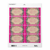 美しいヴィンテージフローラ、ワインボトルラベル ラベル (フルシート)