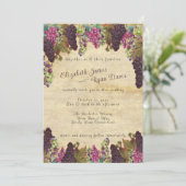 美しいヴィンテージブドウつる植物素朴結婚ズ 招待状 (スタンド正面)