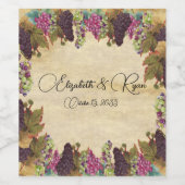 美しいヴィンテージブドウつる植物 素朴 ワインラベル (シングルラベル)