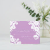 美しいヴィンテージブラックフラワーウェディングRSVPカード 招待状 (スタンド正面)