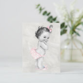 美しいヴィンテージベビーガール ポストカード (スタンド正面)