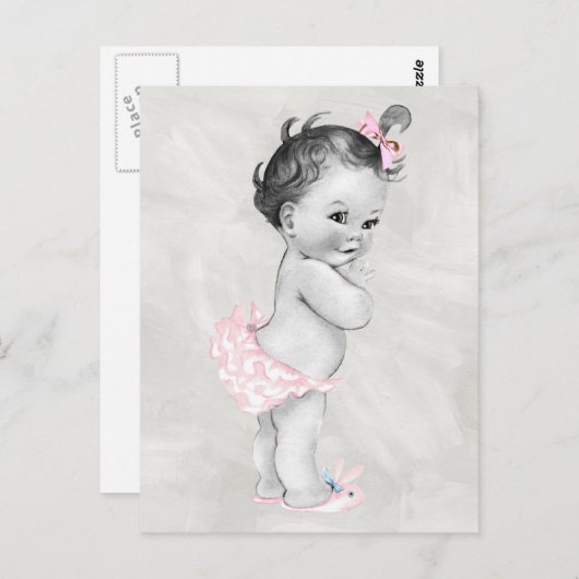 美しいヴィンテージベビーガール ポストカード (正面/裏面)