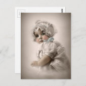 美しいヴィンテージベビー着用帽子 ポストカード (正面/裏面)