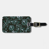 美しいヴィンテージペルシアレトロ花のパターン ラゲッジタグ (正面横)