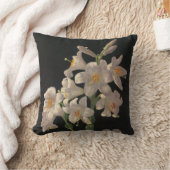 美しいヴィンテージホワイトイースターリリー可逆 クッション (ブランケット)