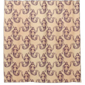 美しいヴィンテージマーメイド航海の海 シャワーカーテン (正面)