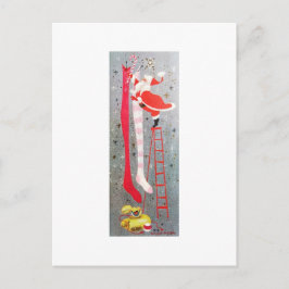 美しいヴィンテージミッドセンチュリーサンタ シーズンポストカード