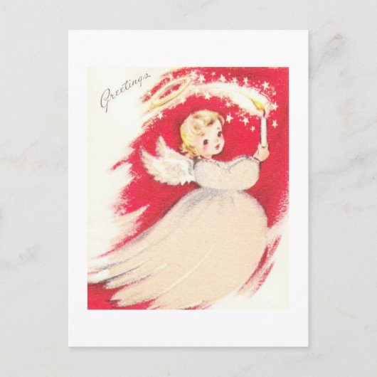 美しいヴィンテージミッドセンチュリーモダンエンジェル ポストカード (正面)