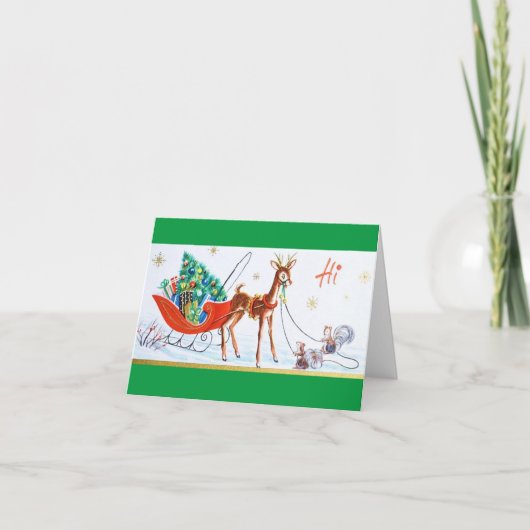 美しいヴィンテージミッドセンチュリーモダントナカイ シーズンカード (正面)