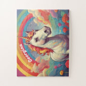 美しいヴィンテージユニコーンパーソナライズされた ジグソーパズル (縦)