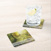 美しいヴィンテージラビットウッドランドシーンイースター スクエアペーパーコースター (インサイチュ)