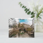 美しいヴィンテージリュブリャナスロヴェニアパノラマビュー ポストカード (スタンド正面)